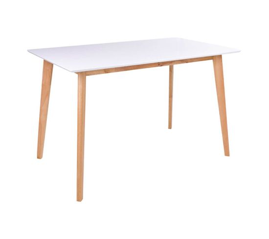 Table Repas 120x70cm Naturelle Et Blanche - Gram