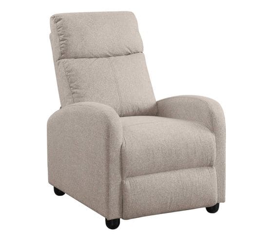 Fauteuil Relax Pushback Tissu Gris Taupe - Melbourne