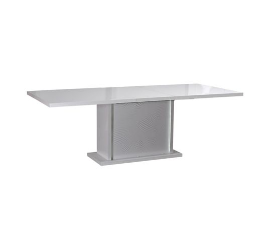 Table Allongeable 180-225cm Laquée Blanche Et Leds - Dayton White