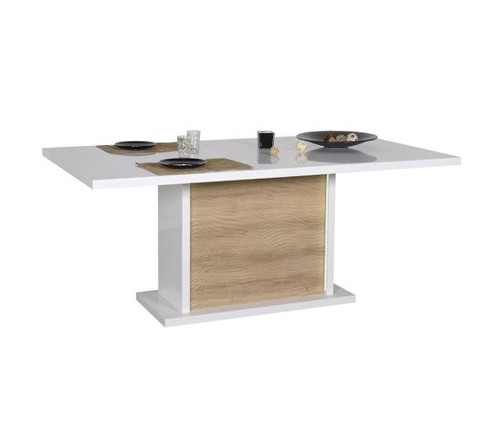 Table Allongeable 180-225cm Effet Chêne Et Leds - Dayton Oak