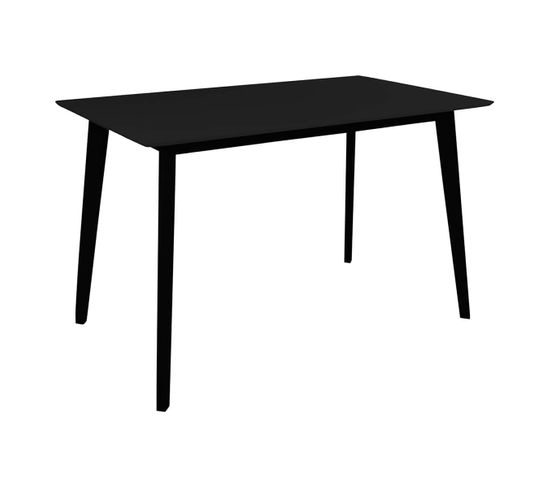 Table Repas 120x70cm Noire Piètement Hévéa - Gram