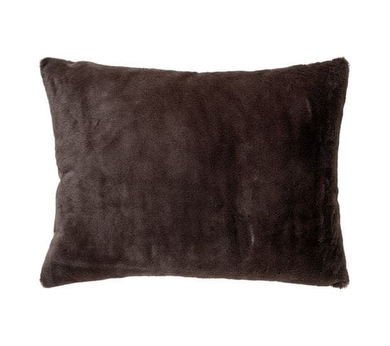 Coussin Fausse Fourrure Ultra Douce Anthracite - Minia