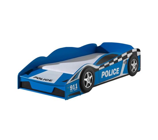 Lit Voiture De Police Racing 70x140cm Bleu - District