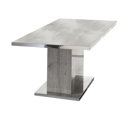table rectangulaire aspect chene gris laque naktam but
