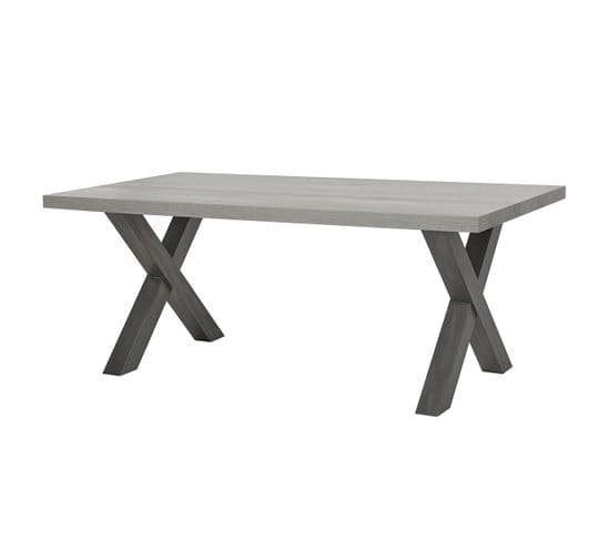 Table Rectangulaire 185cm Effet Bois Grisé - Leif