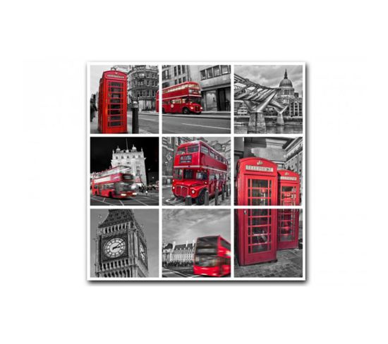 Tableau British London City Patchwork 50x50