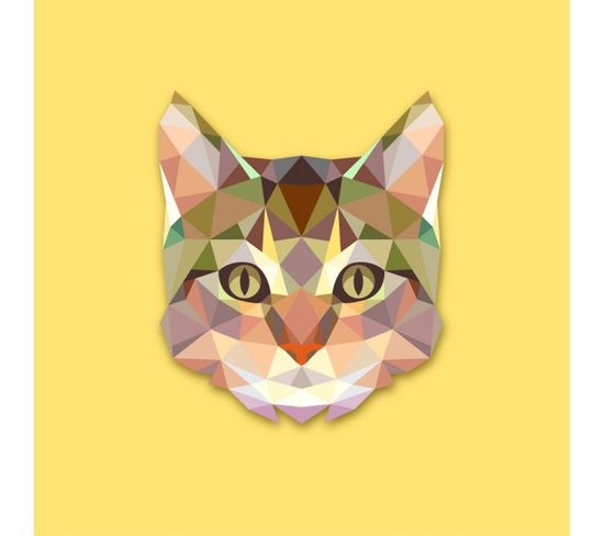 Tableau Animaux Chat Jaune 50x50