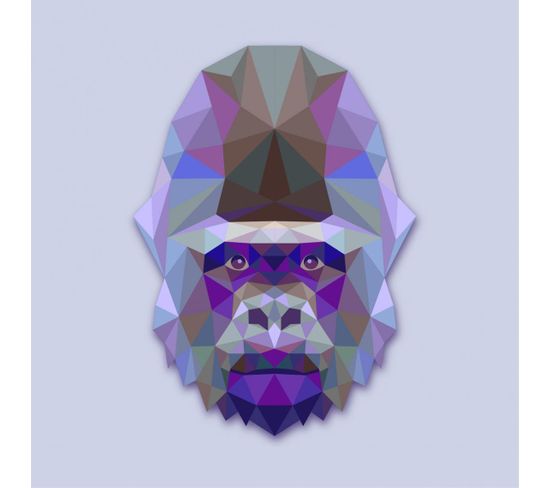 Tableau Animaux Gorille Bleu Et Violet 60x60