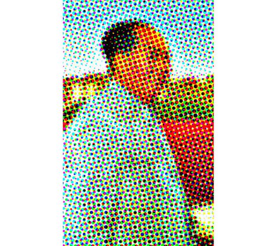 Tableau Retro Multicolore Mao De Profil 60x60