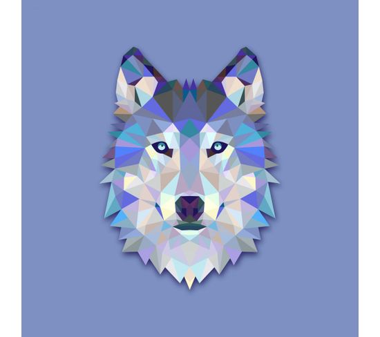 Tableau Animal Design Blue Wolf 50x50