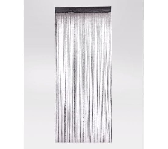 Rideau À Fils Fantaisie - 90x240 Cm - Noir