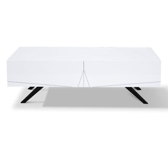 Table Basse Laqué Aster - Blanc - Blanc