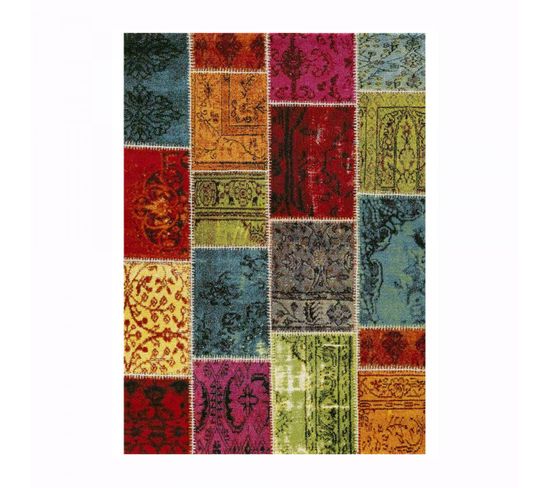 60x110 Tapis Moderne Rectangulaire Patchaworka 1 Multicolore