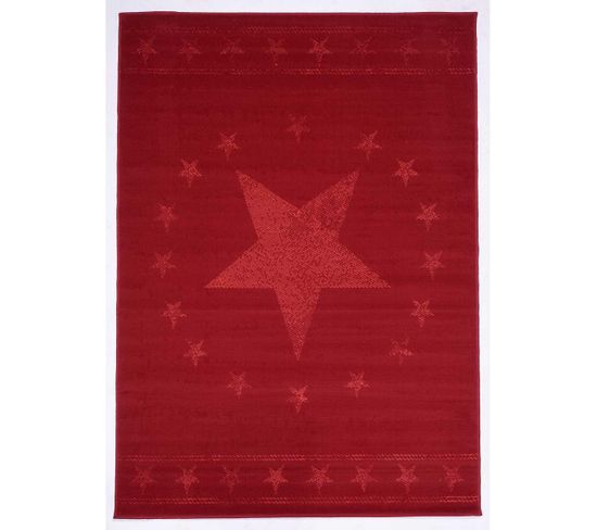 140x200 Tapis Enfant Rectangulaire Bc First Start Rouge