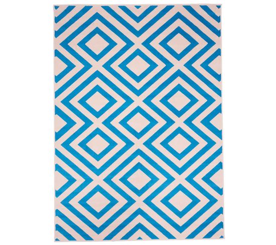 60x110 Tapis Design Et Moderne Rectangulaire Bc Nice Bleu
