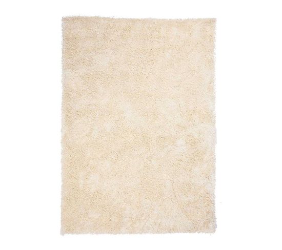 120x170 Tapis Shaggy Poils Long Rectangulaire Sg Luxe Beige