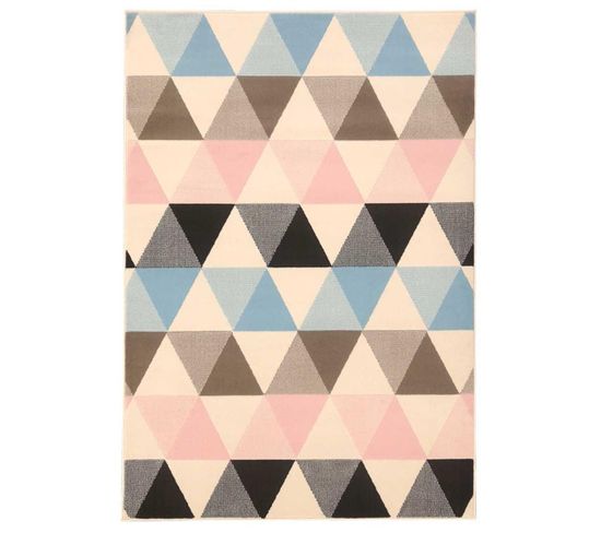 60x110 Tapis Moderne Rectangulaire Bc Triangle Paste Multicolore