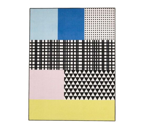 95x125 Tapis Enfant Rectangulaire Color Grid Md Multicolore