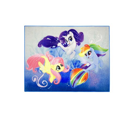 95x125 Tapis Enfant Rectangulaire My Little Pony 05 Pony Tale Bleu