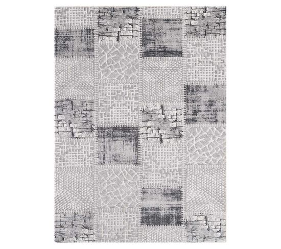 120x160 Tapis Moderne Rectangulaire Khy Silica Gris