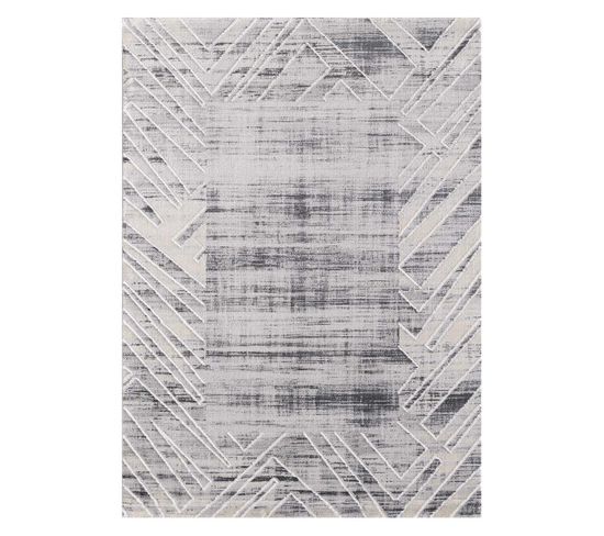 80x300 Tapis Moderne Rectangulaire Khy Niven Gris Clair