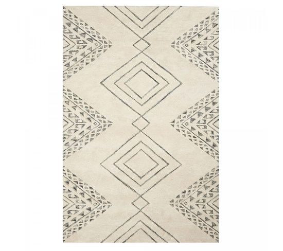 120x170 Tapis Moderne Rectangulaire Haritage Ivoire