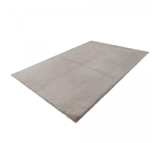 60x110 Tapis Shaggy Poils Long Rectangulaire Emotico Ll Taupe