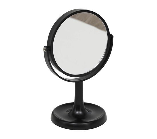 Miroir Sur Pied Noir 1 Face Normale Et 1 Face Grossissante X3