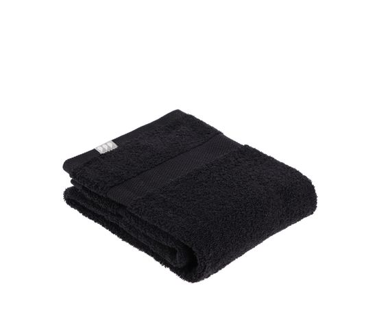 Serviette De Toilette Tissu Éponge 100% Coton Noir 50 X 90 Cm