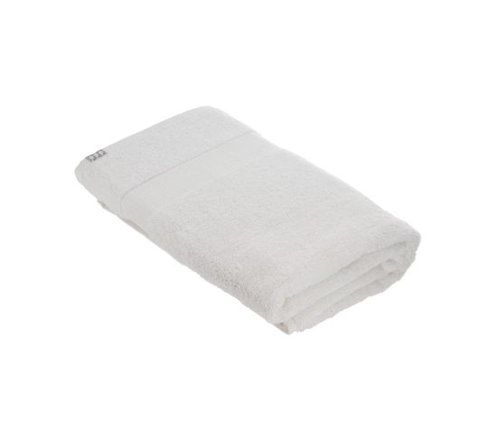 Drap De Bain Tissu Éponge 100% Coton Blanc 90 X 150 Cm