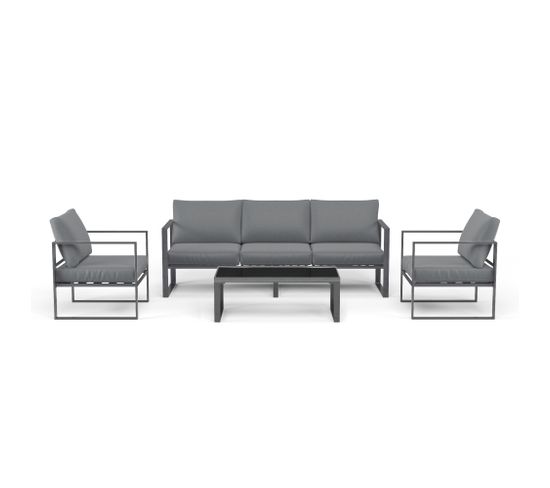 5 Places Salon De Jardin Design Aluminium Couleur Gris ...