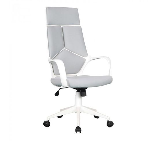 Chaise De Bureau Moderna Tissu Grise/blanche