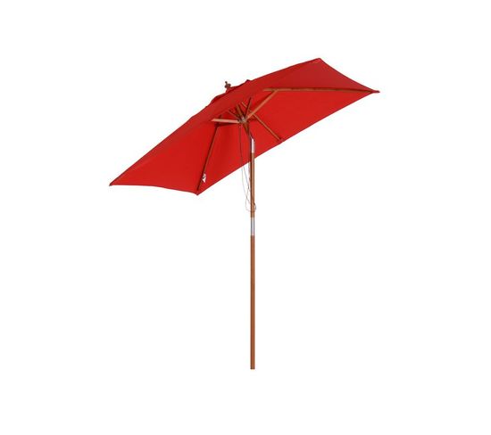 Parasol Rectangulaire Bois Antibes Rouge