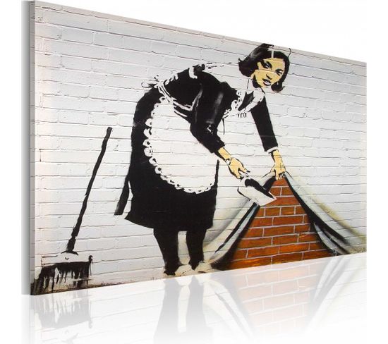 Tableau Femme De Ménage, Banksy 60 X 40 Cm Blanc