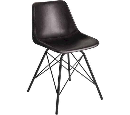 Chaise Noir Acier 46x49x79cm