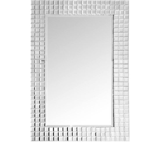 Miroir Mural Miroir Argent 90x60x4cm