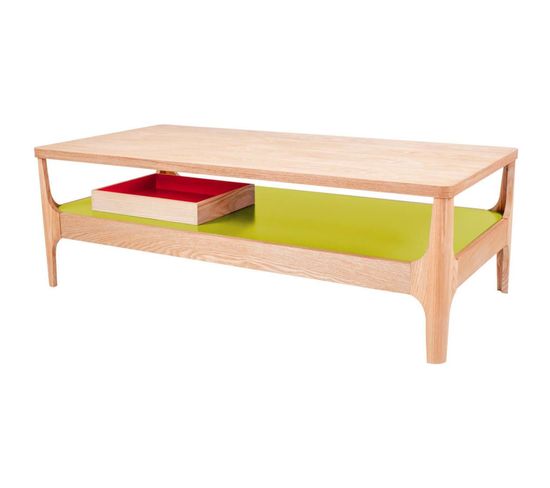 Table Basse Bois Vert 120x60x54cm
