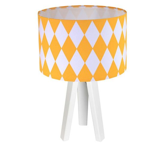 Lampe De Chevet Bois Orange 30x30x46cm