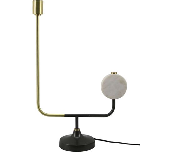 Lampe De Table Cuivre Blanc 15x38x58cm