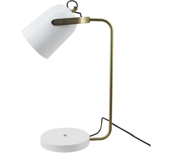 Lampe De Table Cuivre Blanc 20x29x58cm