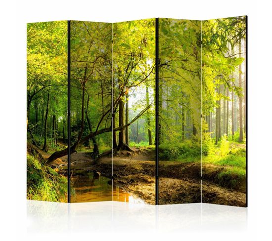 Paravent Forêt Clairière Ii 5 Volets 225 X 172 Cm Vert
