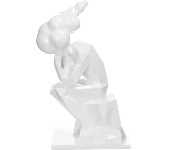 Sculpture Résine Blanc 28x17x47 cm