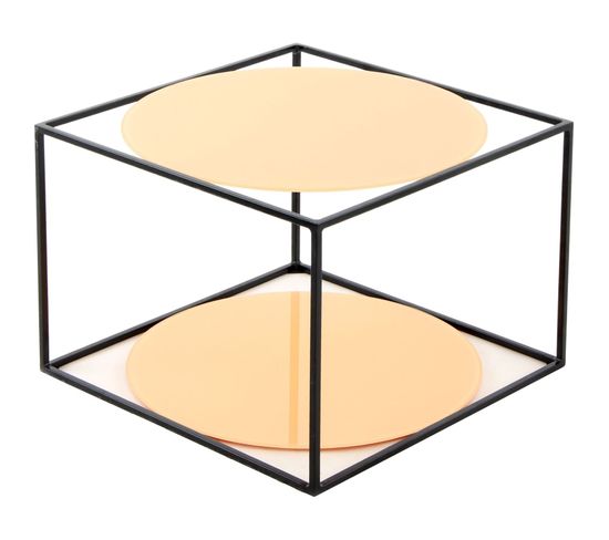 Table Basse Métal Orange 50x50x54cm