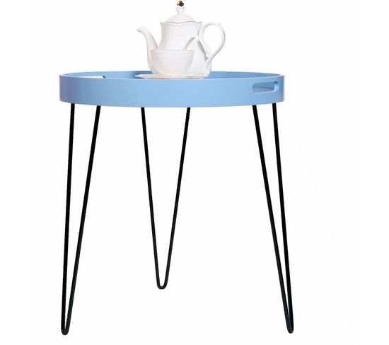 Table D’appoint Métal Bleu 50x50x54cm