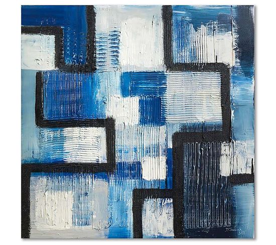 Tableau Abstraction 78 30 X 30 Cm Bleu