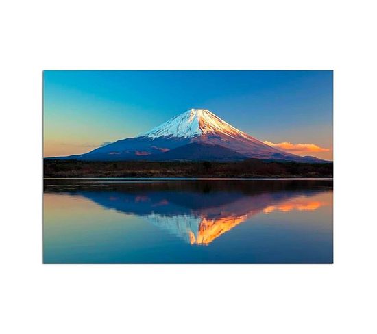 Tableau Mont Fuji 40 X 30 Cm Bleu