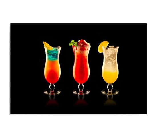 Tableau Cocktails De Bois 120 X 80 Cm Multicolore