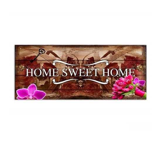 Tableau Bois Home Sweet Home En Bronze 70 X 25 Cm Marron