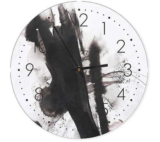 Horloge Murale Artistique Abstraction Élégante 40 X 40 Cm Noir