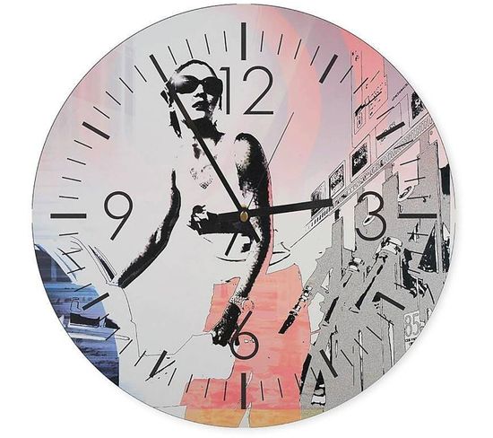 Horloge Murale Femme Stylisée Urbaine Et Tendance 40 X 40 Cm Blanc